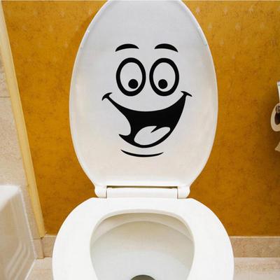DIY abnehmbare Lächeln Gesicht lustige Badezimmer Toilette Sitz Kunst Wandaufkleber Home Decor