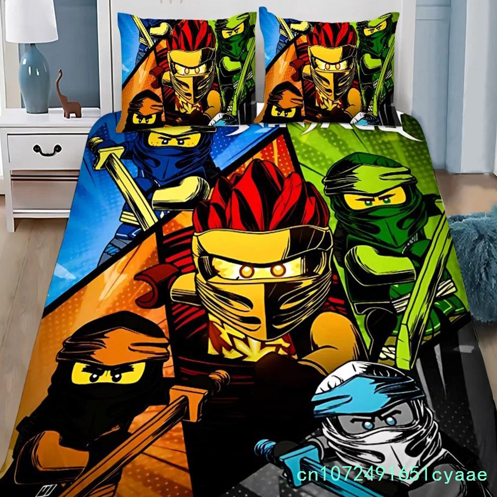 Duvet Cover Cartoon Game Pillowcase Bedding Set Boy Girl Bedroom Decoration Boys-N-ninjagos-Gift Single Double Large Size