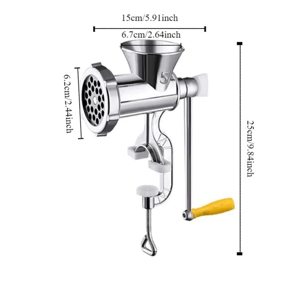 Multifunctional Stainless Steel Manual Meat Grinder Hand Crank Household Meat Mincer Stable Non-Slip Enema Machine Kitchen
