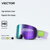 VECTOR Adult Ski Goggles with Anti-Fog Magnetic Lenses - Compatible with Prescription Glasses