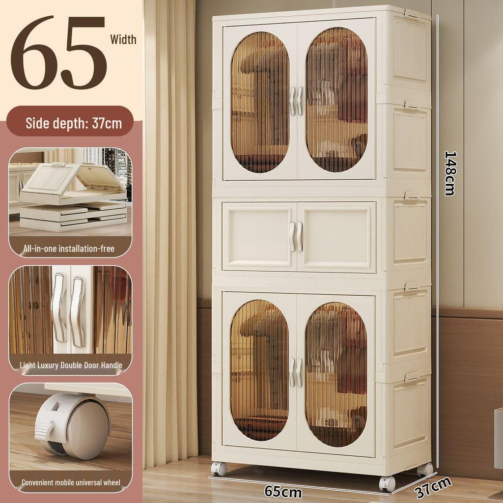 Collapsible Wardrobe with Wheels: Portable Storage for Baby Clothes & Toys.