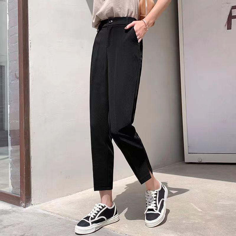 Black High-Waisted Women s Cropped Slim Fit Harem Pants S 80-95 lbs