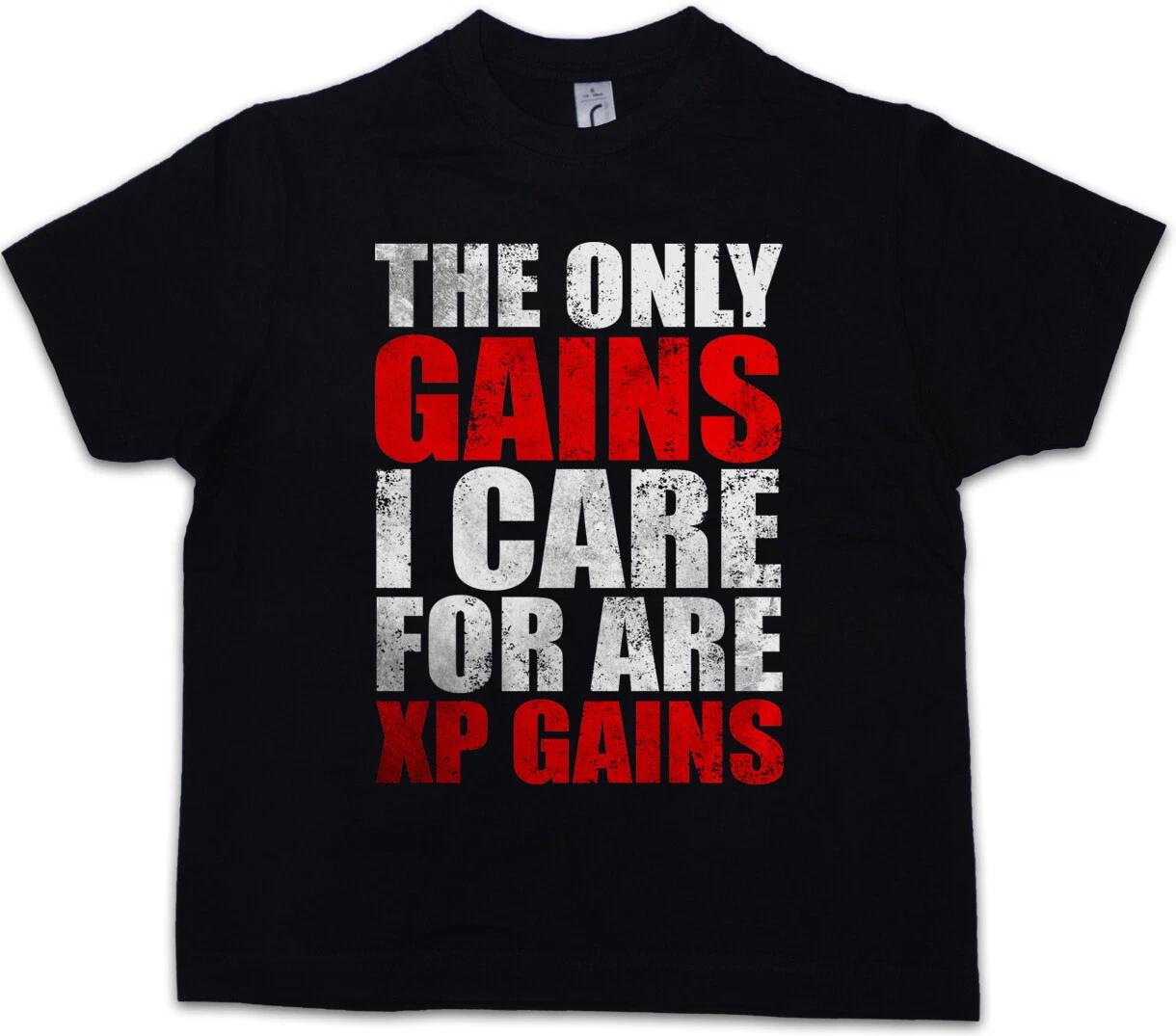 

THE ONLY GAINS I CARE FOR Kids Boys kids boys T-Shirt Experience Exp. Gamer RPG MMORPG 160