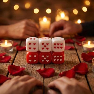 1/2/4Pcs Heart-Shaped Dice Round Corner Acrylic Dice For Bar Party Family Games Board Game Accessories
