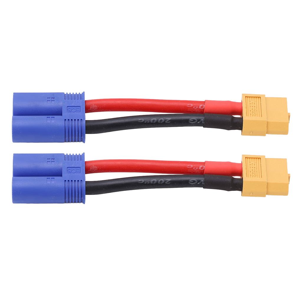 2pcs XT60 Female to EC5 Male Connector Adapter Cable 12AWG Silicone Wire for RC Car Airplane 3.74in