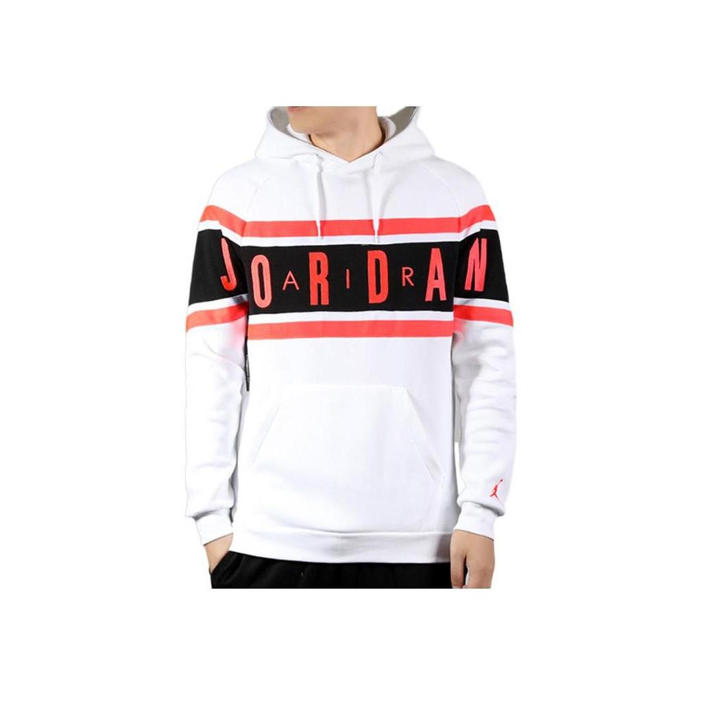 Jordan Bluza z kapturem męska Air Logo Fleece Pullover Biała BQ5655-100