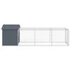 Chicken Coop with Run Anthracite 117 x 405 x 123 cm Galvanized Steel