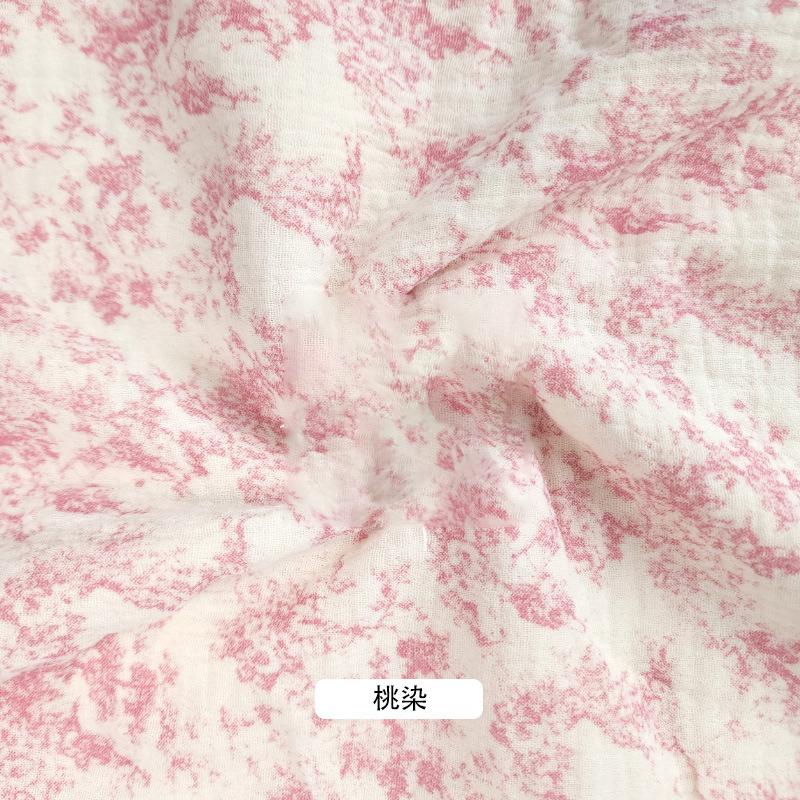 135x50cm Blue Floral Pure Cotton Double-layer Gauze Crepe Fabric For Home Clothes Pajamas Blankets Handmade DIY Fabrics YHTJ0187