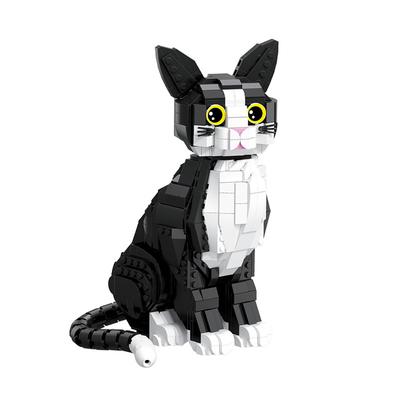 Black Adorable Cat Mini Model Building Blocks Expressive Faces Options for Kid Toys Pet Fans Style Bricks Party Gifts