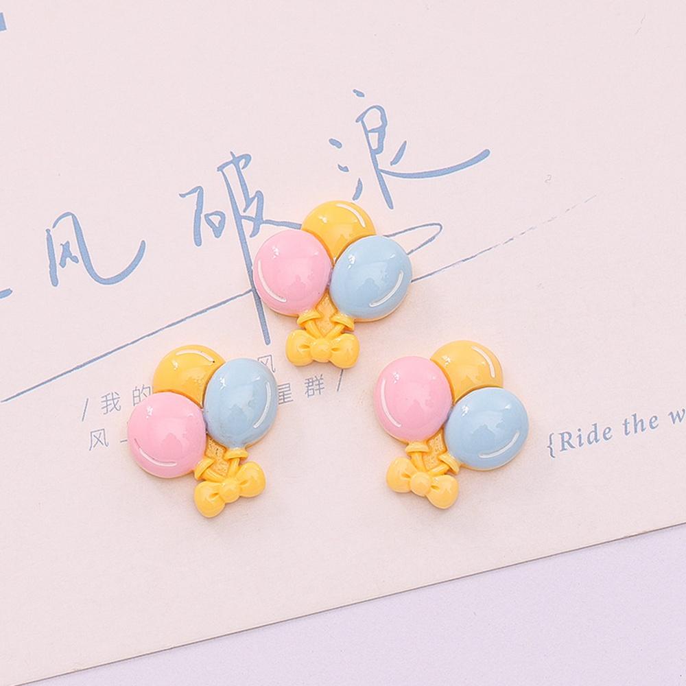 10Pcs New Cute Resin 19*21mm Mini Cartoon Balloon Series Flat Back Manicure Parts Embellishments For Hair Bows Accessories