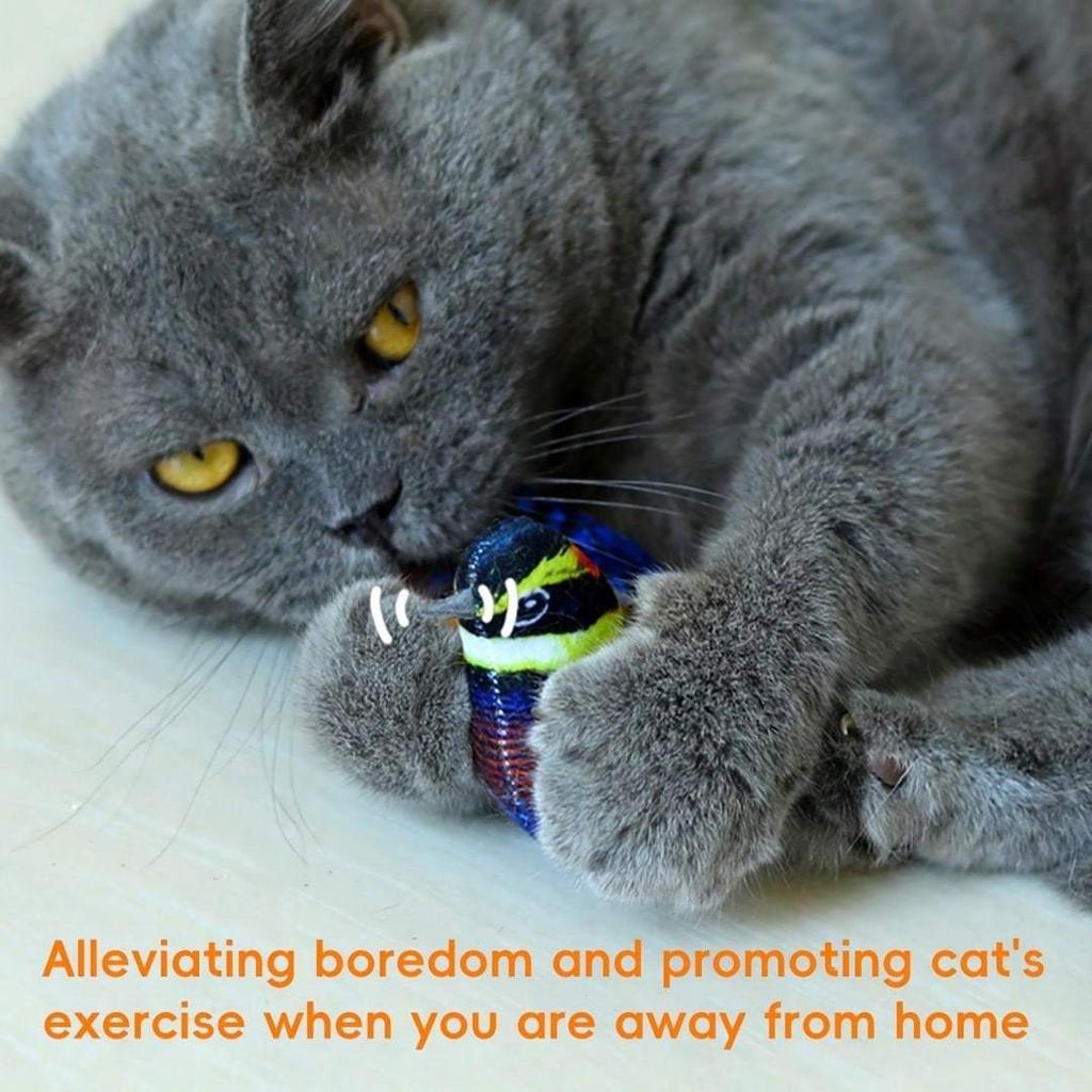 Simulated Bird Cat Toy, Indoor Cat Sports Interactive Bird Toy, Can Make Sounds, Random Tail Pattern