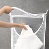 Folding Laundry Basket Organizer for Dirty Clothes Bathroom Clothes Mesh Storage Bag Household Wall Hanging Basket Frame Bucket
