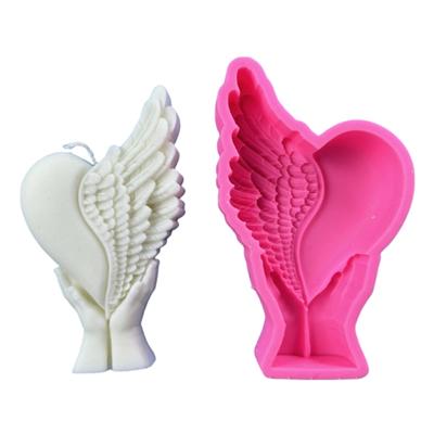 Hands Holding Heart Wing Silicone Mould Candle Molds Love Heart Castings Molds Handmade Resin Molds DIY Baking Molds