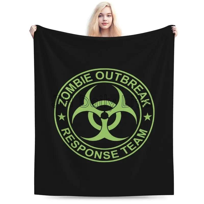 Zombie Outbreak Flannel Fleece Blanket Travel Camping Blanket Soft Warm Lightweight Cozy Fuzzy Throw Blankets for Couch Bed Sofa