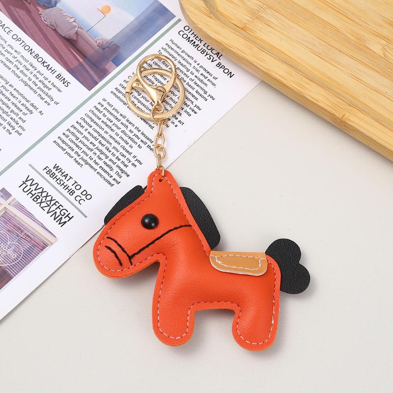 Schöner Leder Pony Schlüsselanhänger Cartoon Niedlich Tierkreiszeichen Pferd Anhänger Autoschlüsselanhänger Rucksack Hängende Dekoration Neujahrsgeschenk