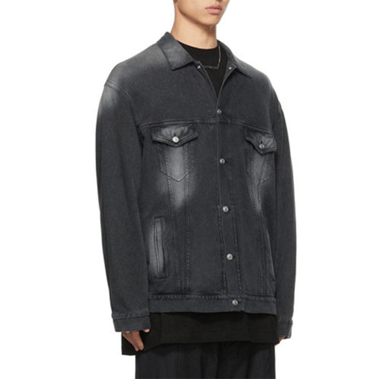 Balenciaga Denim Jacket Loose Fit Men's Black 662772TKVG51000