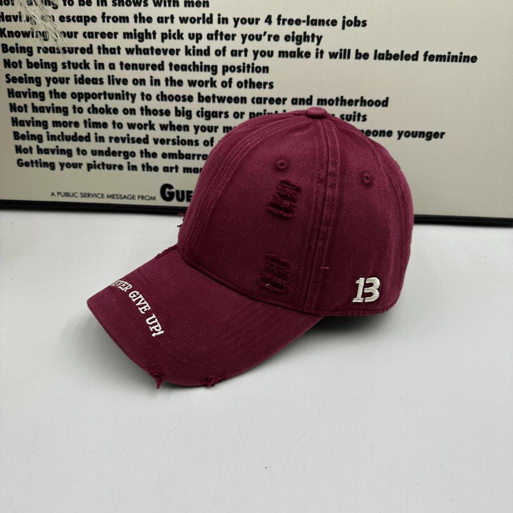 New Soft Top Washed American Retro Ripped Baseball Cap Men's and Women's Letter Embroidered Cap Sunshade Sunscreen Hat