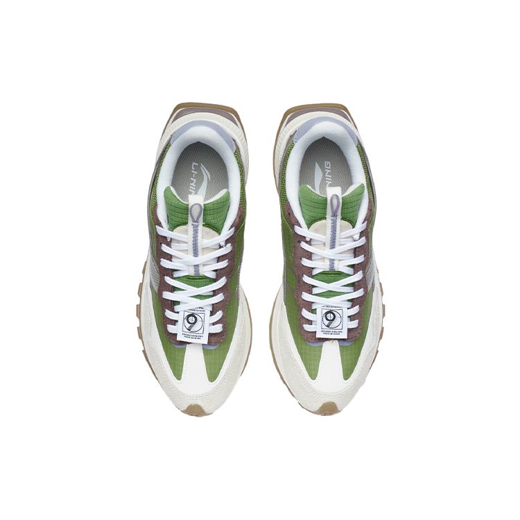 Li Ning Fangyuan Evo Shock Absorbing Breathable Low Top Running Shoes Women sneaker Aip-Green AGCR228-4