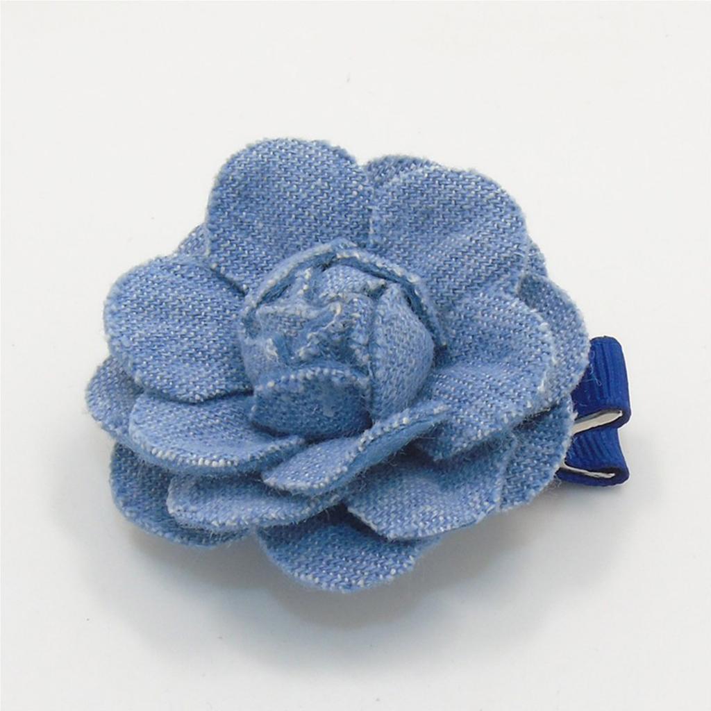 Unique Washed-Denim Headbands for Woman Non-slip Hair Clip with Rose Shape Headband for Girls Washing Face Sports