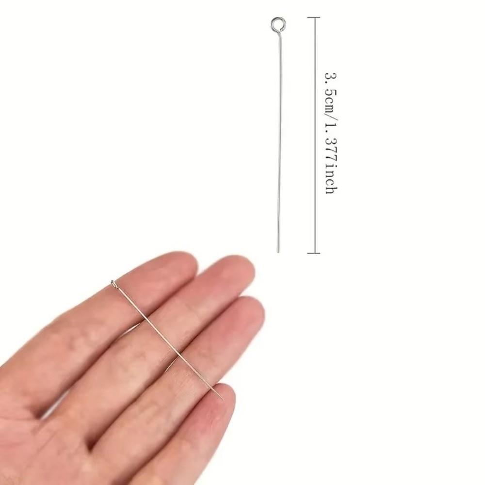 200Pcs/set Useful Metal Eye Pins Mini DIY Craft Beading Needles 35-70mm Head Pins Handmade Supplies