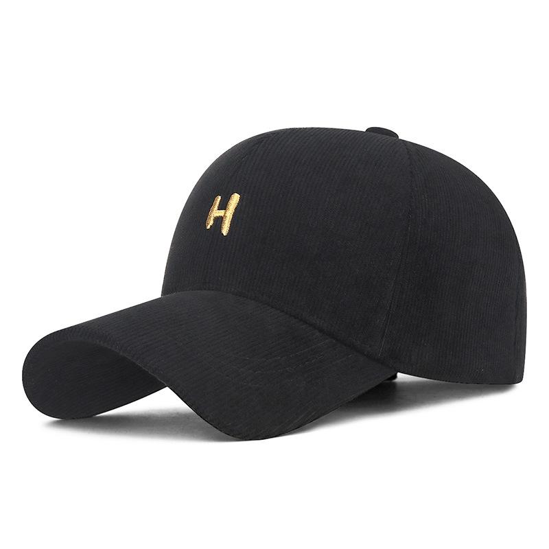 Autumn Winter Embroidery Letters Corduroy Cap Men Women Velvet Warm Baseball Cap
