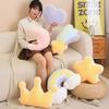 Natural Plush Pillow Stuffed Soft Shooting Star Heart Flower Rainbow Cloud Moon Crown Decor Sofa Chair Cushion Kids Gift