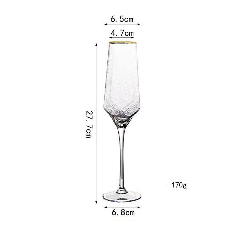 Diamond Red Wine Glass Cup High-grade Ins Style Crystal Glass Cups Colored Wine Glasses for Drinks Wineglass Champagne Flute Bar