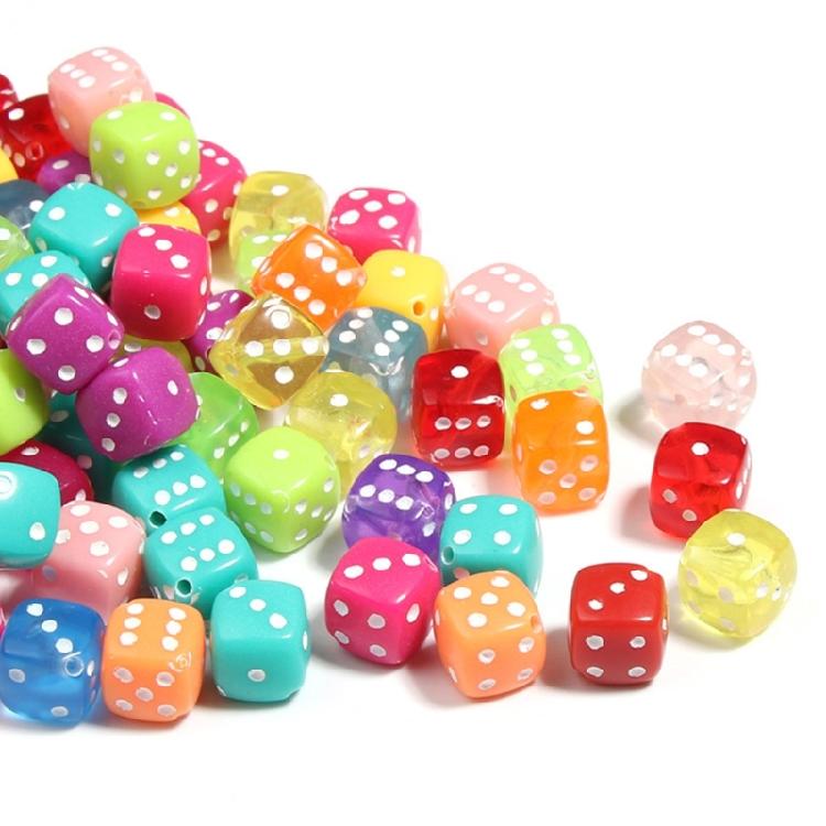 50 Pcs Six Sided Dices Acrylic Dices Board Game Acessories Table Game Dices Colorful Dices for Game
