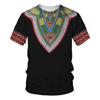 Sommer Afrikanische Dashiki T-Shirts Vintage 3D Druck Damen Herren Rundhals Kurzarm T-Shirt Tees Harajuku Y2K Top Unisex Kleidung
