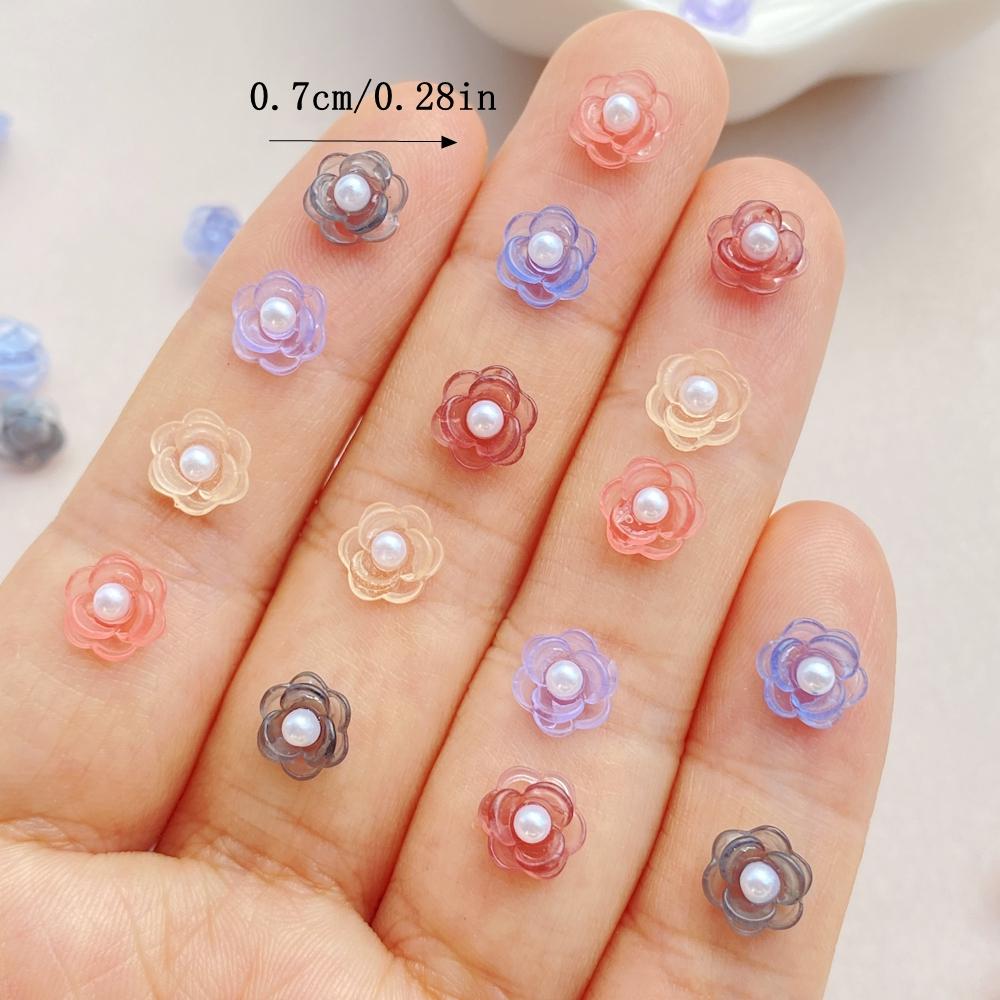

50Pcs Mixed Nail Art Resin Colorful Bead Flower Series Charms Rhinestones DIY Craft For Nail 3D Decorations Jewelry
