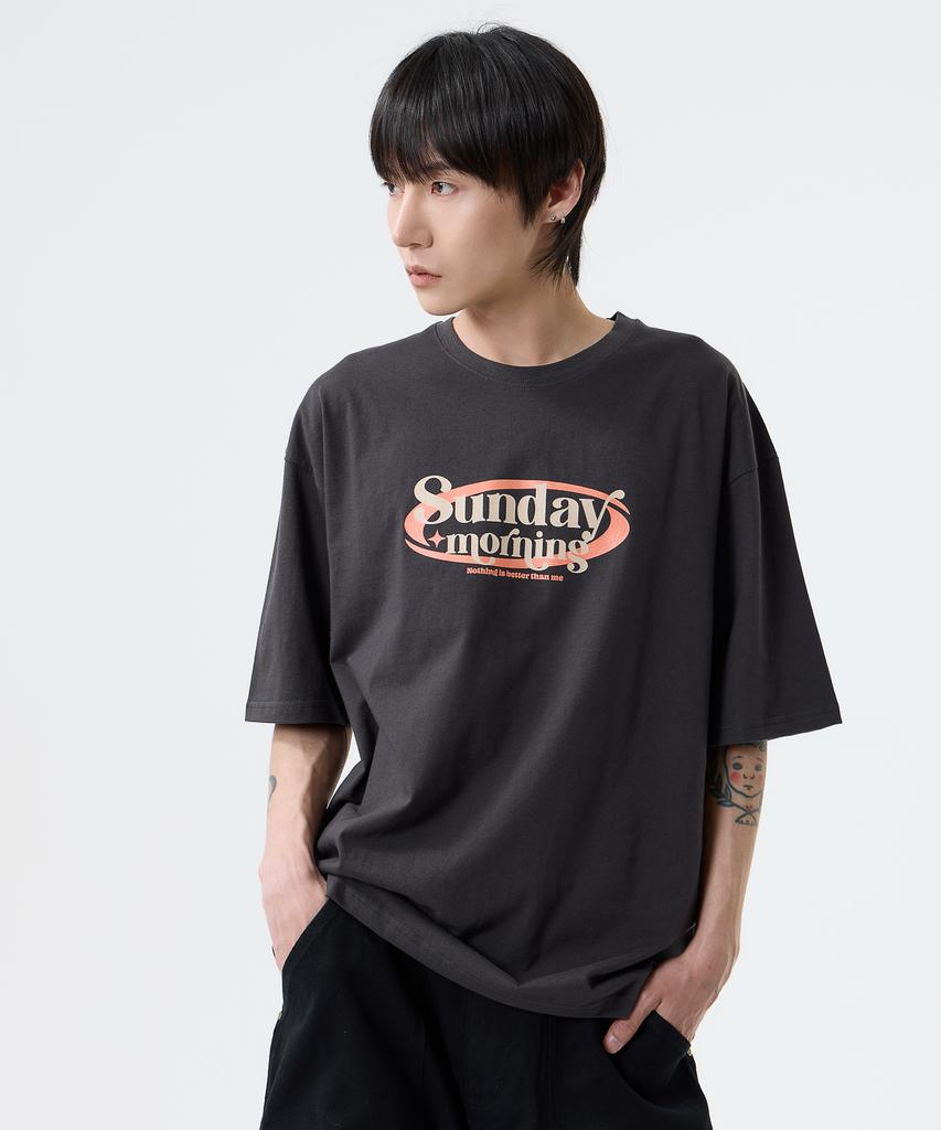 Nasttingijeubeleoldaenmi Sunday Morning Tee_Charcoal