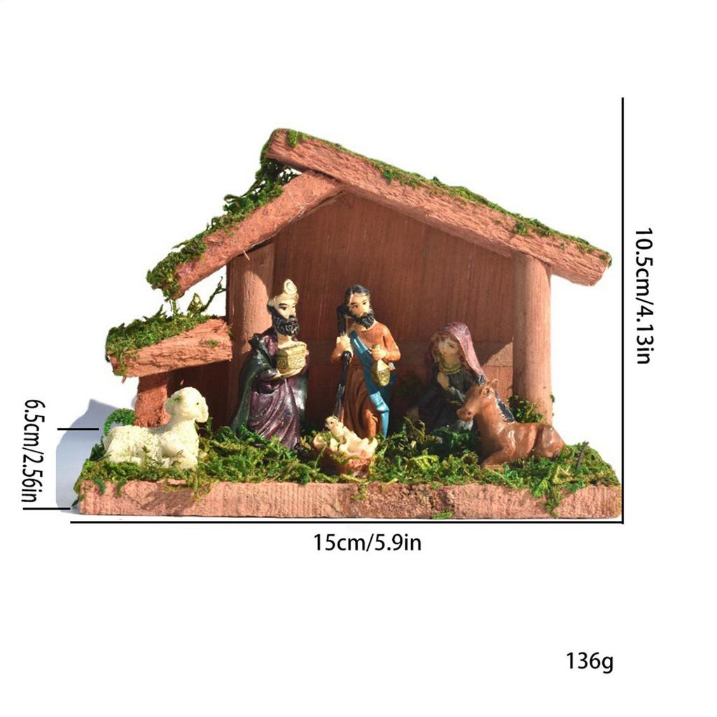 Nativity Scene Manger Jesus Holy Family Home Decor Christmas Decorations Nativity Figurines for Christian Indoor Table Mantel