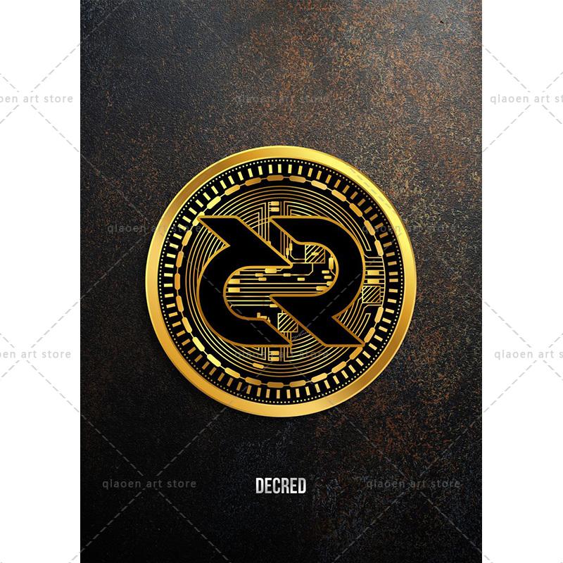Abstract Golden Bitcoin Monero Cardano Canvas Painting Nordic Modern Wall Art Poster Print Pictures for Room Interior Home Decor