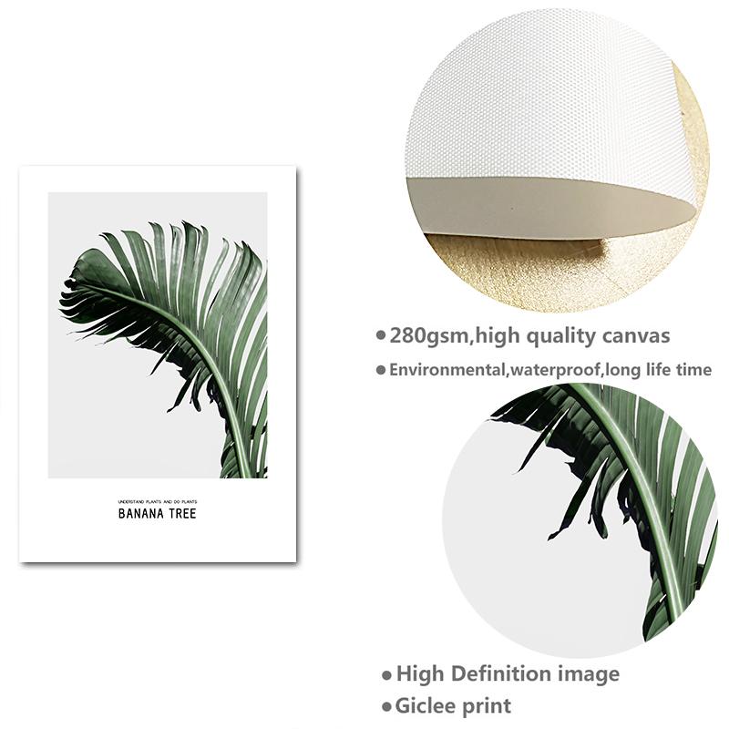 Green Leaf Poster Canvas Painting Plant Wall Art Pictures For Living Room Natural Modern Home Decorative Prints On The Wall