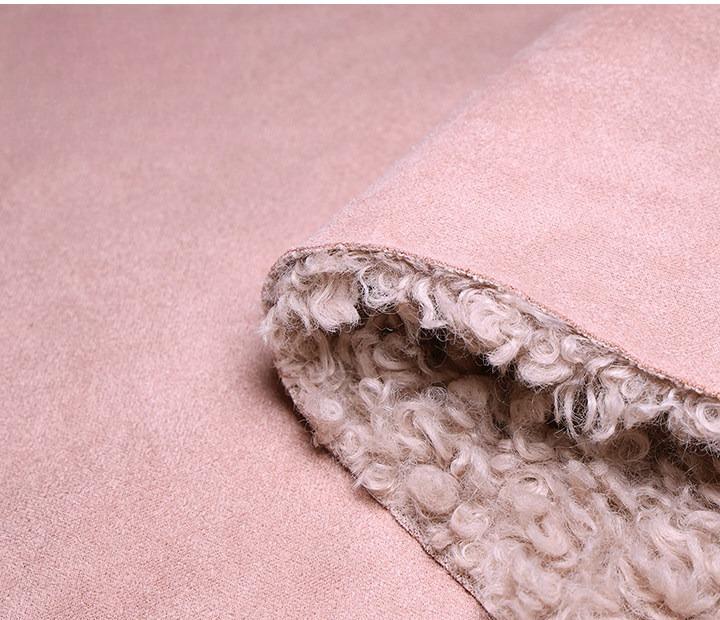 Suede Velvet Composite Lamb Wool Fabric Winter Thickening Warm for Diy Sewing Clothing  Wholesale Cloth