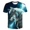 Καλοκαιρινό T-Shirt Ανδρικό Streetwear Στρογγυλή Λαιμόκοψη Κοντομάνικο T-shirts Μπλούζες Αστεία Ζώα Ανδρικά Ρούχα Casual Λύκος 3D Εκτύπωση T-shirt