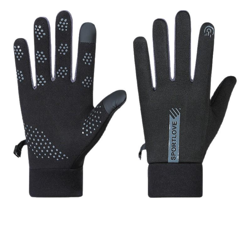 Unisex Velvet-Lined Winter Gloves: Windproof, Warm, Touchscreen Compatible, Non-Slip for Cycling, Driving, and Outdoor Sports