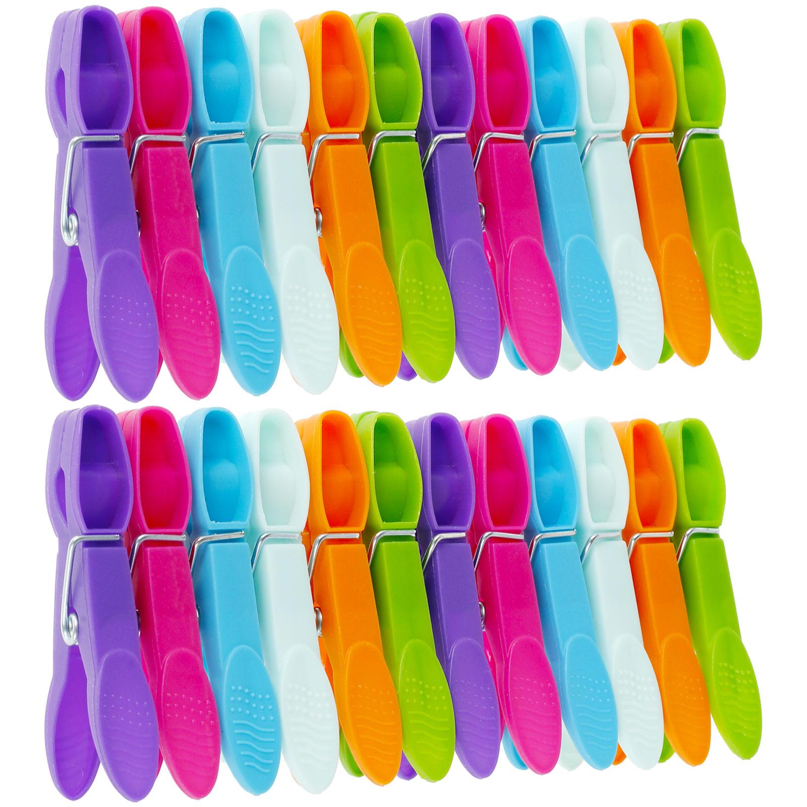 24/48pcs Clothes Pegs Plastic Color Clothes Clips Multi-purpose Washing Line Strong Windproof Washing Clips Home Laundry Pegs