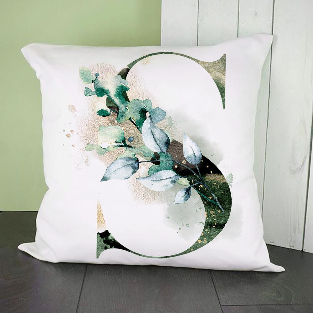 Green Alphabet A B C Printing Pillow Cases Fashion English Letter Home Sofa Living Room Car Decorative Pillowcase Cushion Cover