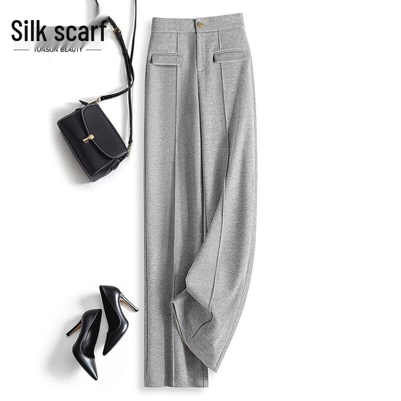 

Sibaish Women s Solid Straight-Leg Elastic Waist Casual Pants S