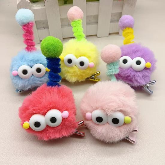 1/2/5 st Hårnål Svart Stor Ögonklämma Tecknad Plyschdocka Hårnål Ljus Färg Hårstylingverktyg Håraccessoarer