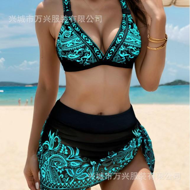 Swimsuit Women's New Bikini Split Three-piece Set Gathers Sexy and Thin High-end Swimsuit