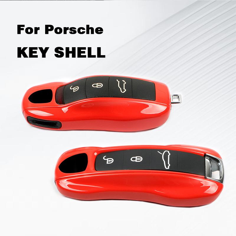 For Porsche Macan 95B Cayenne 92A Panamera 971 Cayman 718 Boxster 982 911 Taycan 2014-2025 Solid Color Car Key Case Cover Shell
