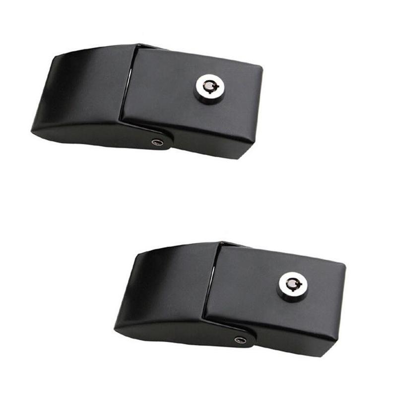 Car Accessories Stainless Hard Hood Lock Assembly Locking Hood Catch Kit Black FOR 2007-2018 Jeep Wrangler JK &