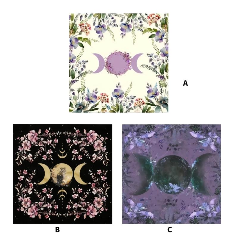 Moon Flower Pattern Astrology Tablecloth Tarots Divinations Tablecloth Altars Cloth Divinations Board Game Accessories