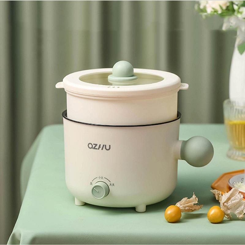 1.8L Dormitory Noodle Cooker Portable Mini Electric Hot Pot 2 Gear Non-stick Rice Cooker Multi-functional Electric Cooking Pot