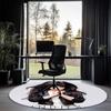 Indila Printed Round Rug Carpet Chair Rug Area Rug Entryway Doormats,for Office Chair Living Room Bedroom Kitchen Room.