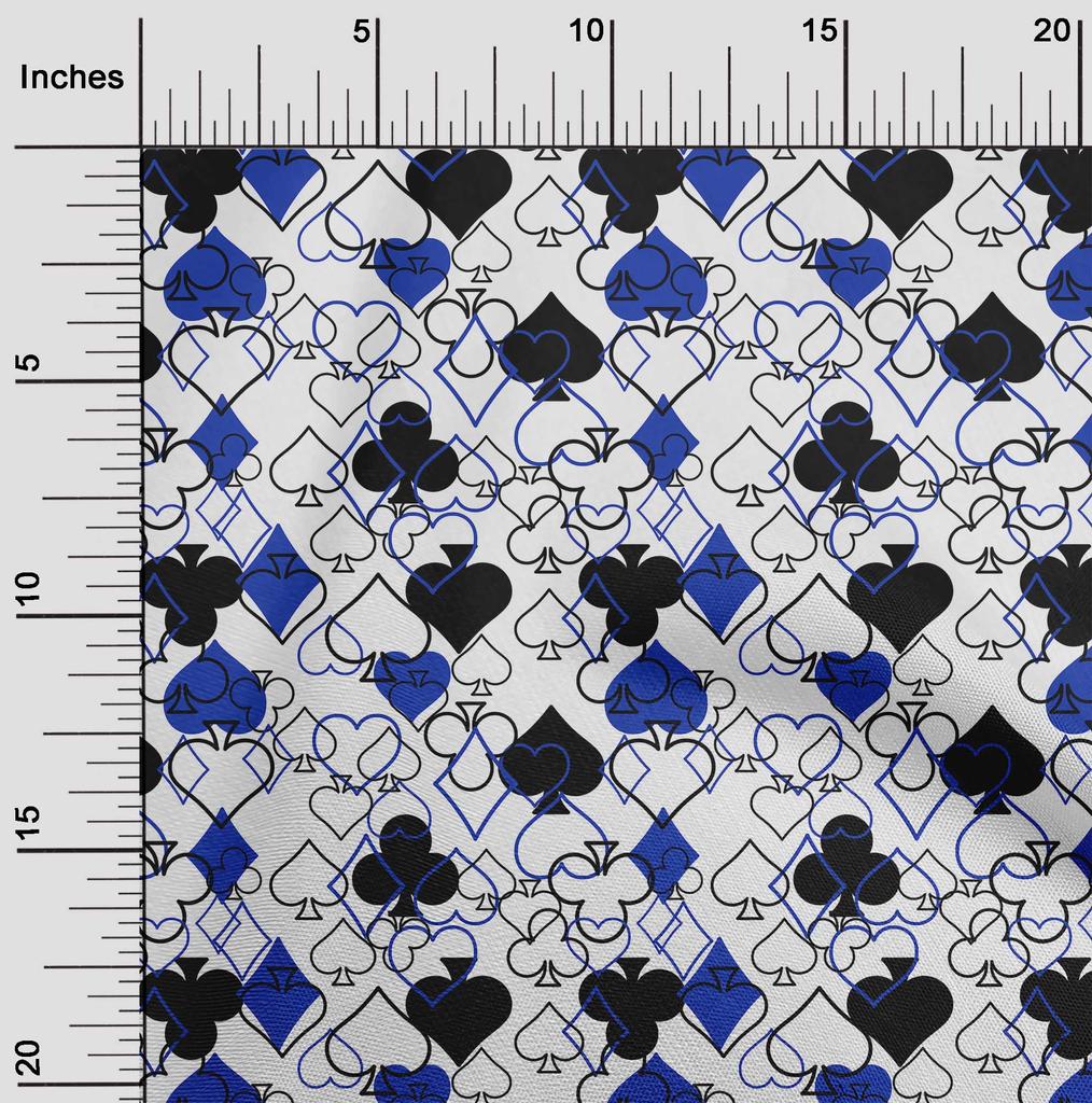 oneOone Bavlněná flexibilní modrá látka na šití pokerových karet, potištěná látka na metráž, šicí potřeby pro oblečení, 40 palců