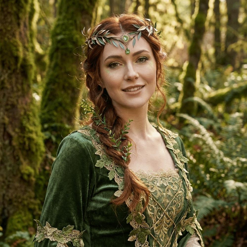 Leaf Wreath Elf Headband Simulate Tree Leaves Elven Princess Tiara Fairy Headpiece Flower Fairy