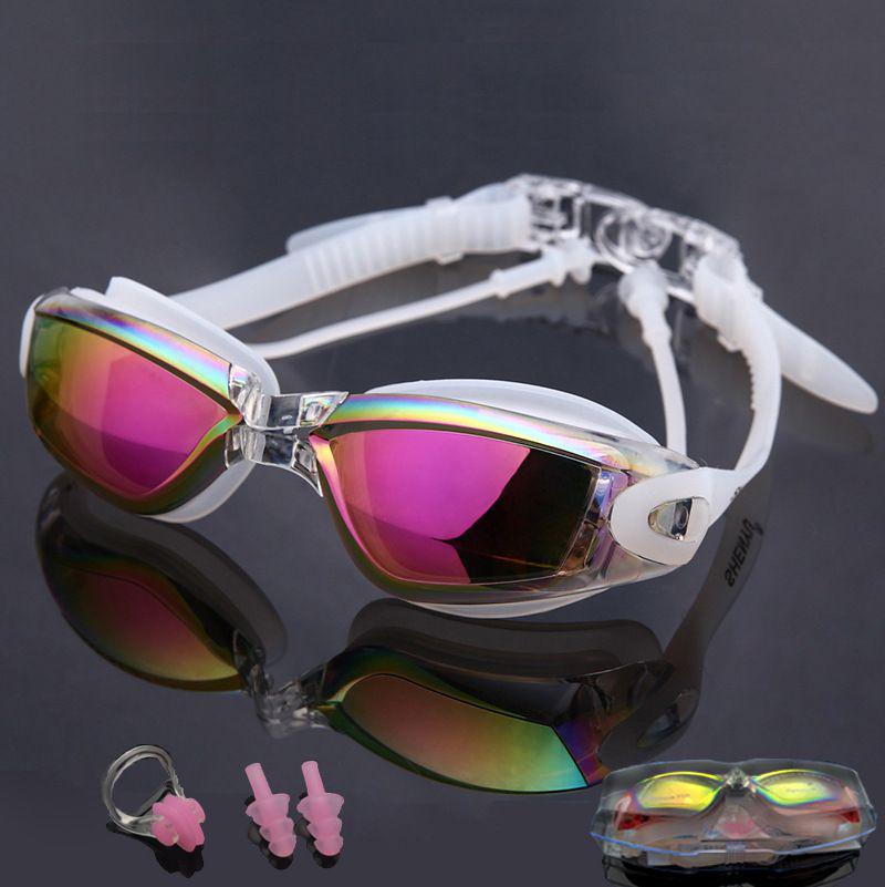 Waterproof Glasses Swimming And Antifog Colorful Plating Small Mirror Racing Swim Set Glasses